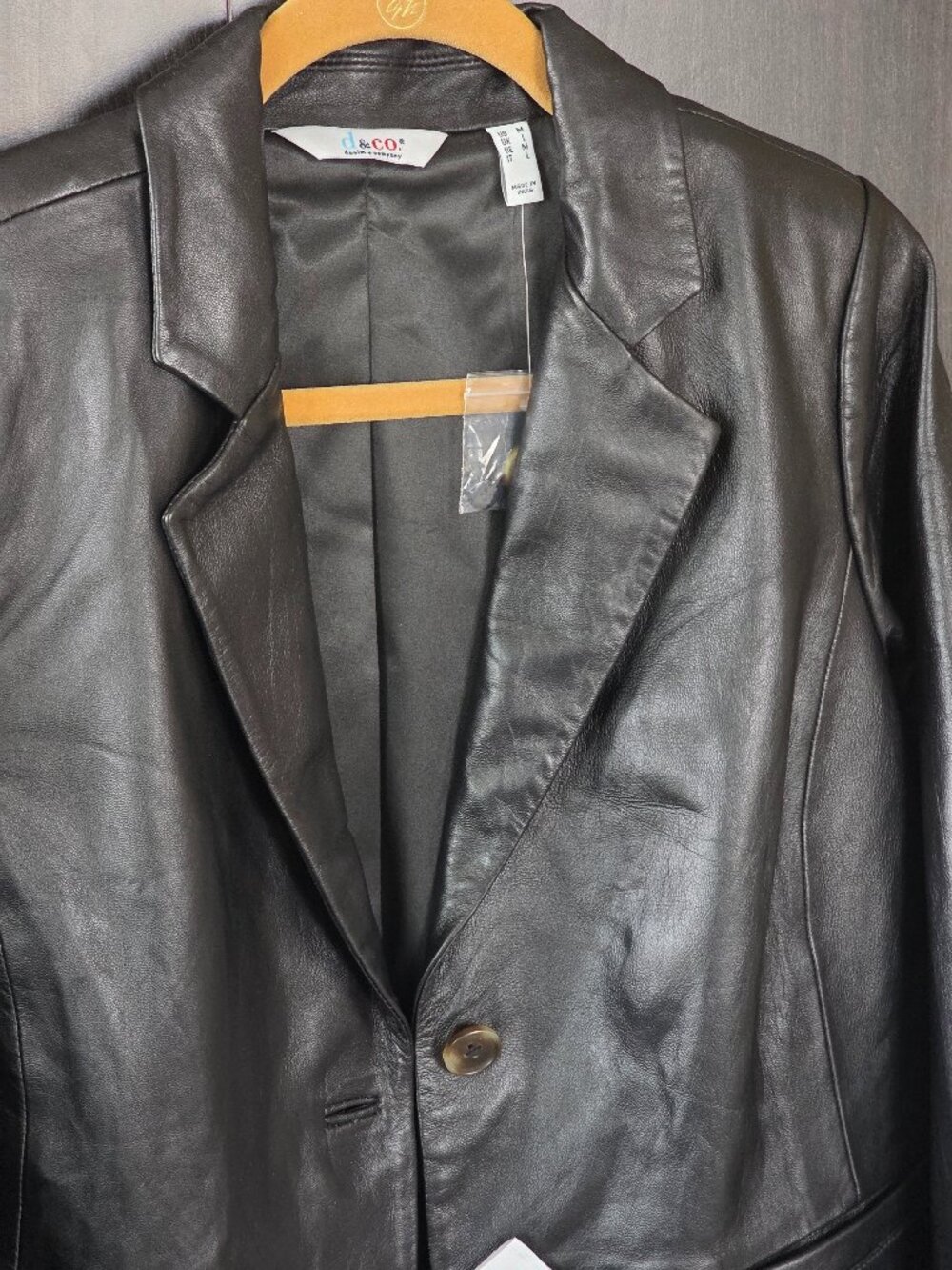 d&co Denim & Company 100% Leather Jacket Size M